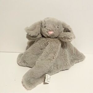 Kellytoy Bunny Lovey Rattle Soft Security Blanket Cuddle Plush Baby Boy Gray Toy